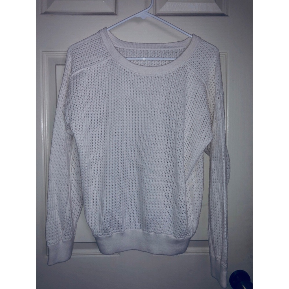White knit sweater
